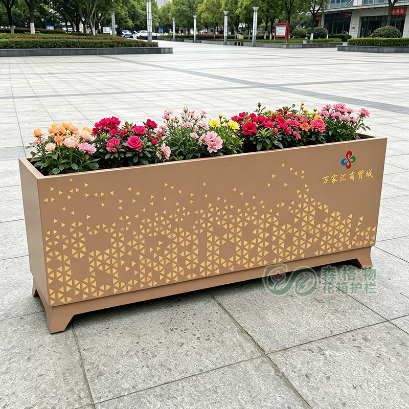 金色渐变三角纹金属花箱同款丝印花箱