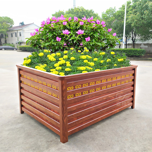 西藏红橡木纹公园铝合金花箱
