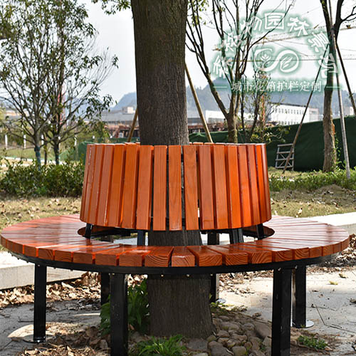 广东圆形不锈钢塑木树池座椅