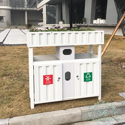 广东白色铝合金花箱垃圾桶